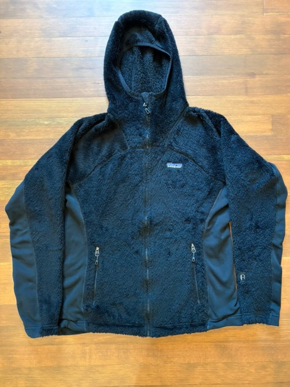 Patagonia Jacket Womens Large Black Regulator R3 Hi Loft Hoody Fleece Full Zip